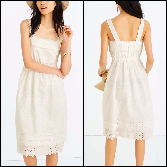 Madewell Eyelet Tiered Midi Dress - Picture 3 of 16